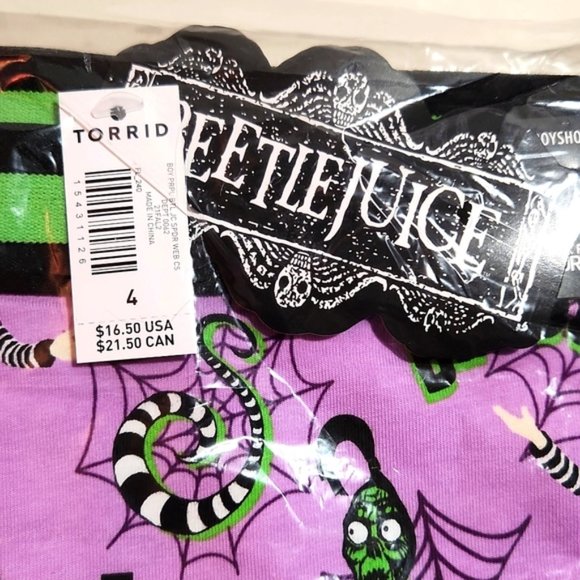 ❤️NWT VINTAGE TORRID BEETLEJUICE SPIDER WEB BOYSHORT PANTY PLUS SIZE HALLOWEEN - Picture 9 of 14